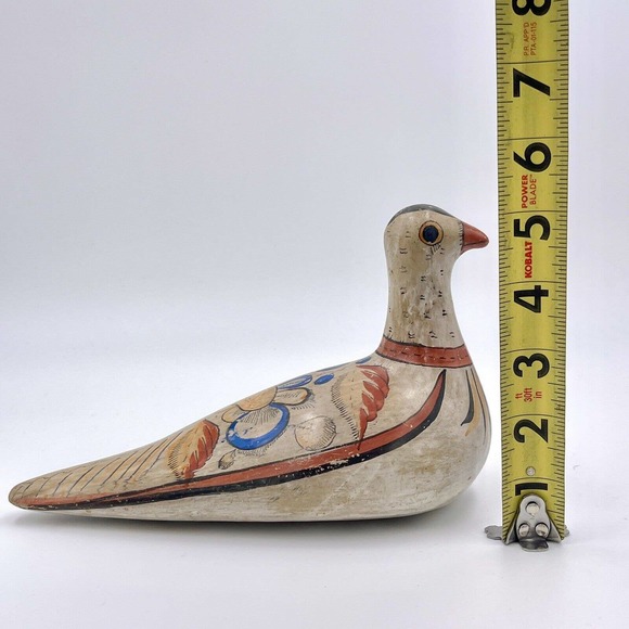 Tonala Hand Painted Bird Figurine Ceramic Mexican Pottery Art Glazed VTG Dove - Picture 8 of 8